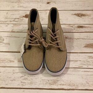Nautica Tan/Khaki Canvas and Faux Leather High Tops Youth Size 5